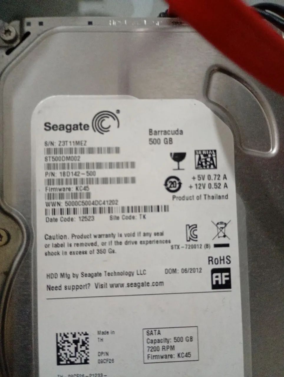 Vendo HD 500gb Seagate Barracuda 
