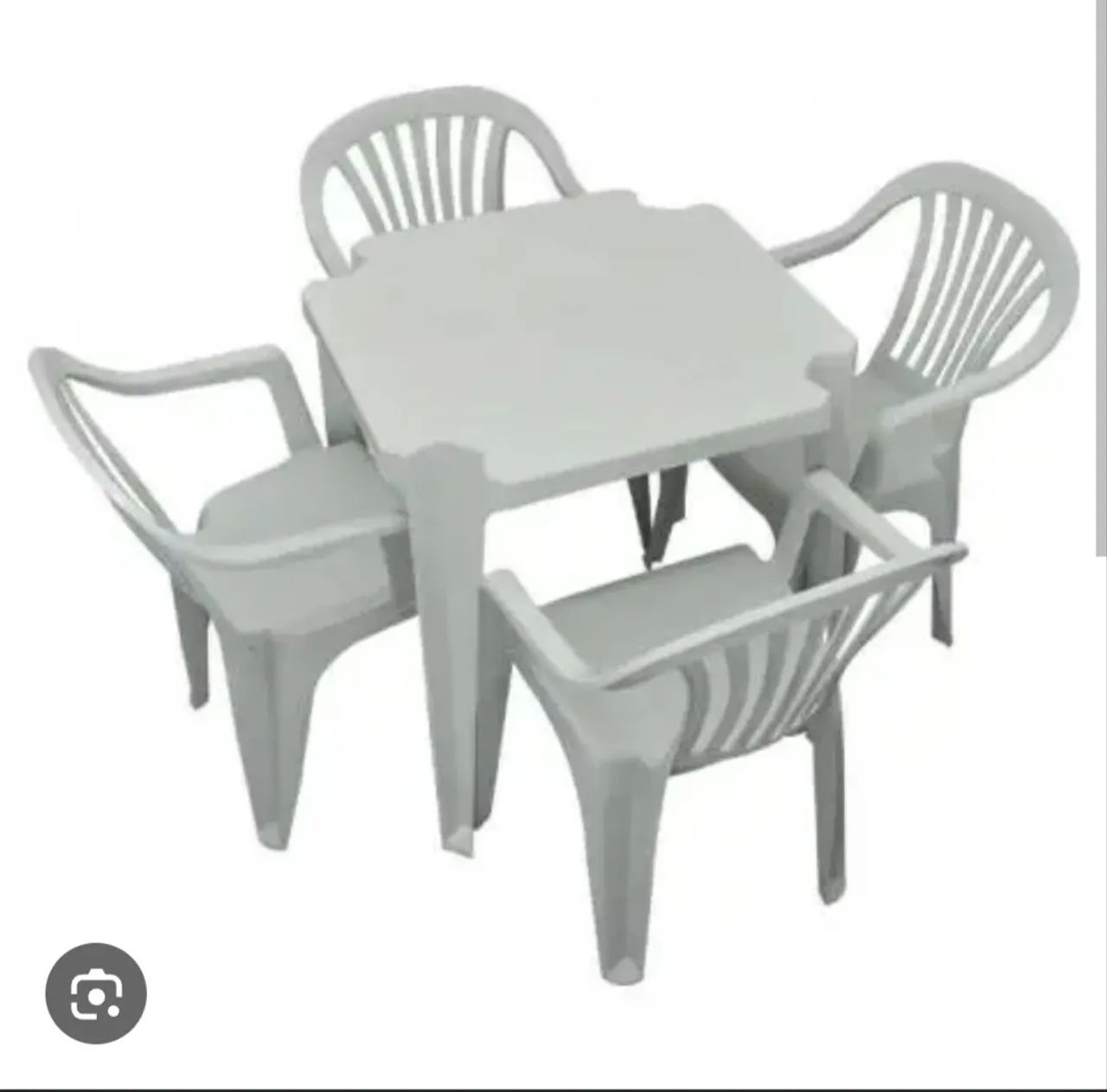 Jogo de mesa e cadeira com apoio de braço 