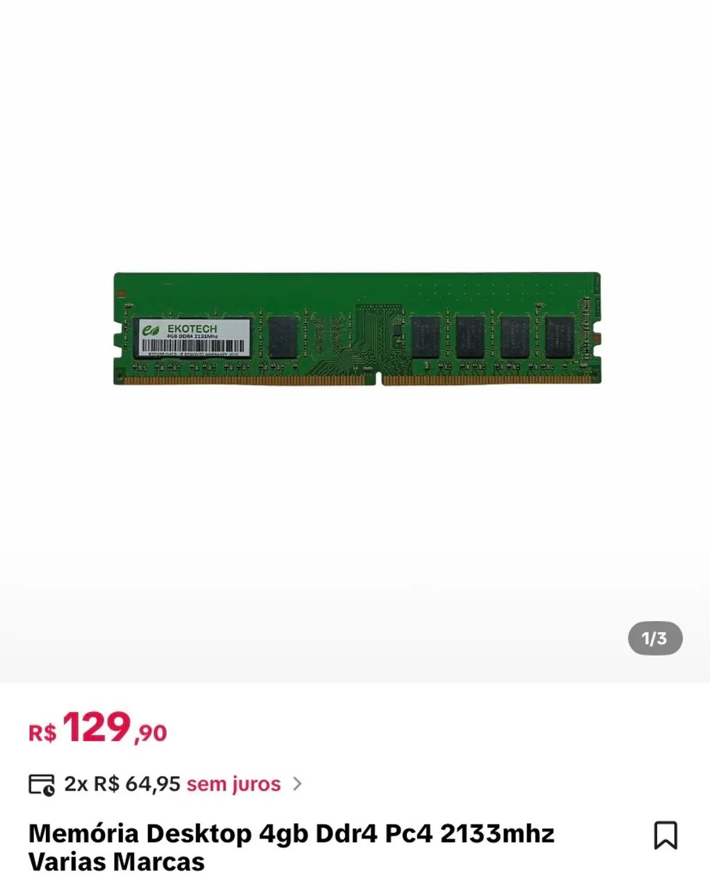 Vendo DDR4 4 gigas nova 