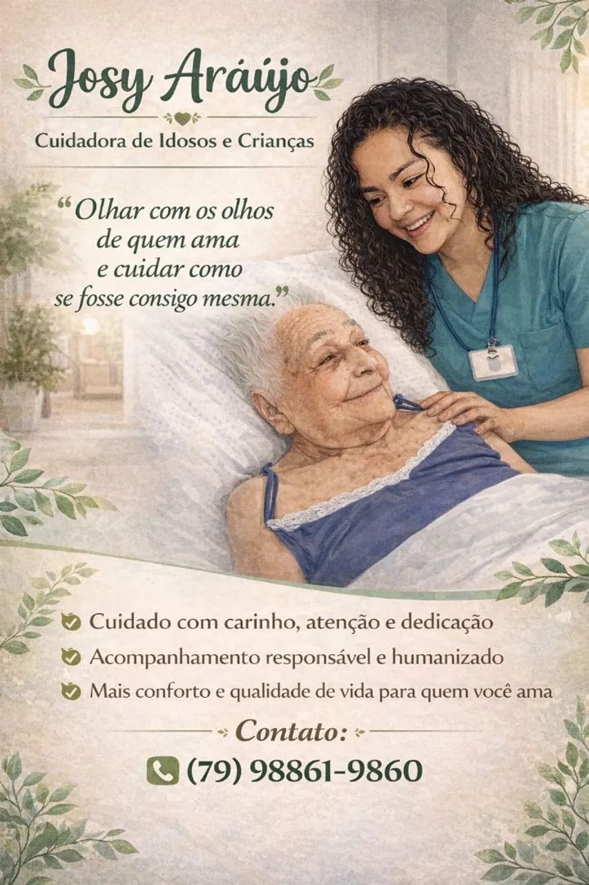 Cuidadora de idosos e crianças 