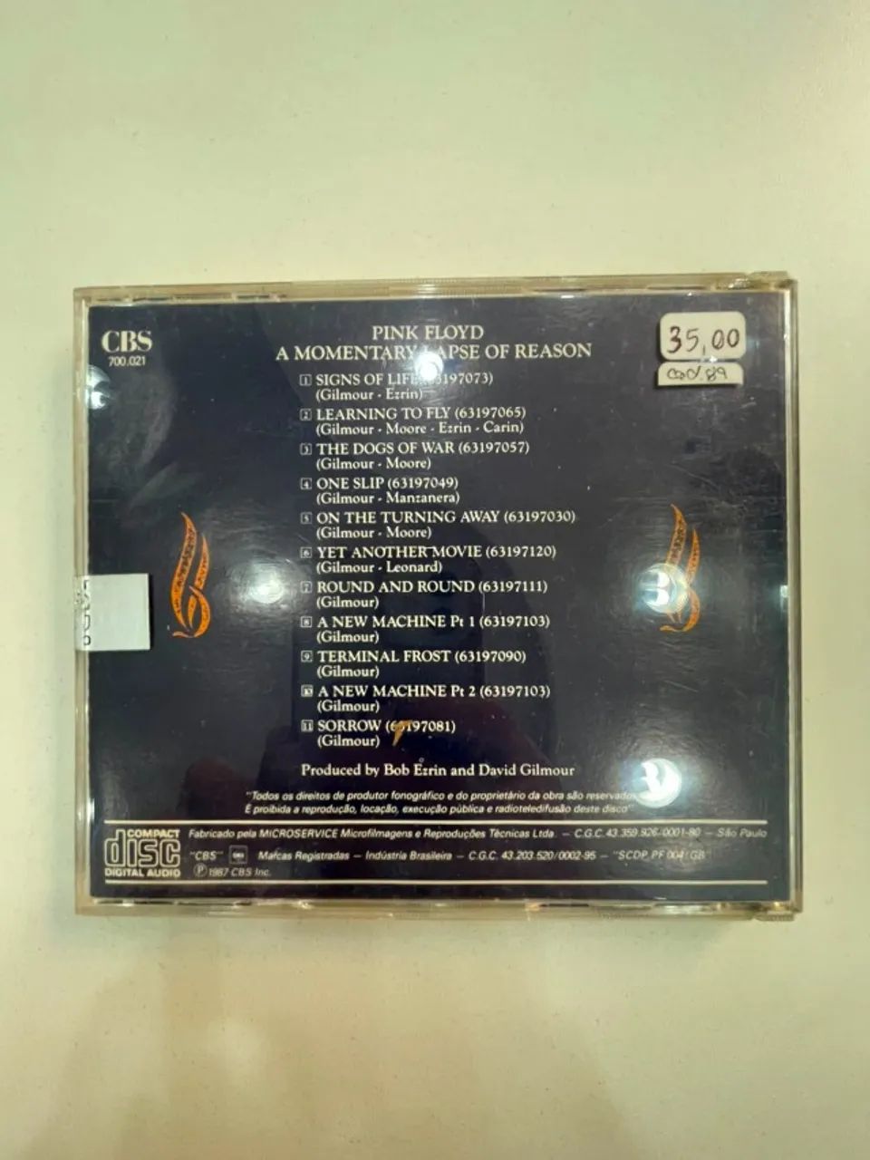 CD - PINK FLOYD - A MOMENTARY LAPSE OF REASON ORIGINAL - Foto 4