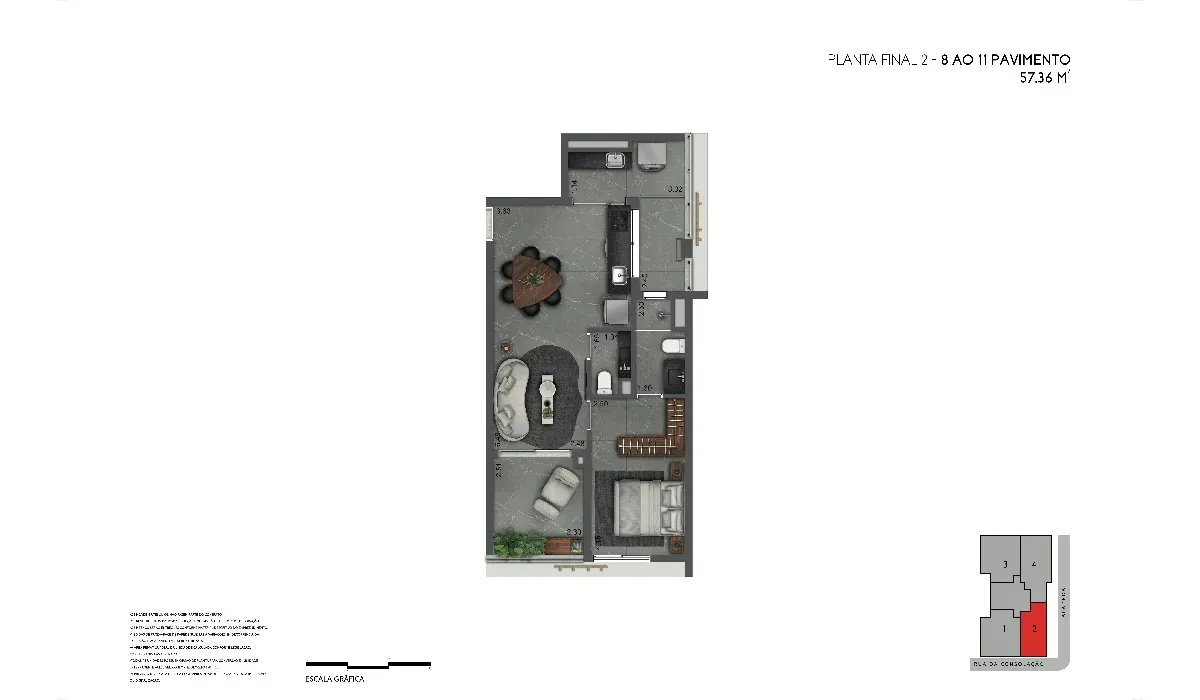 PLANTA 57m²