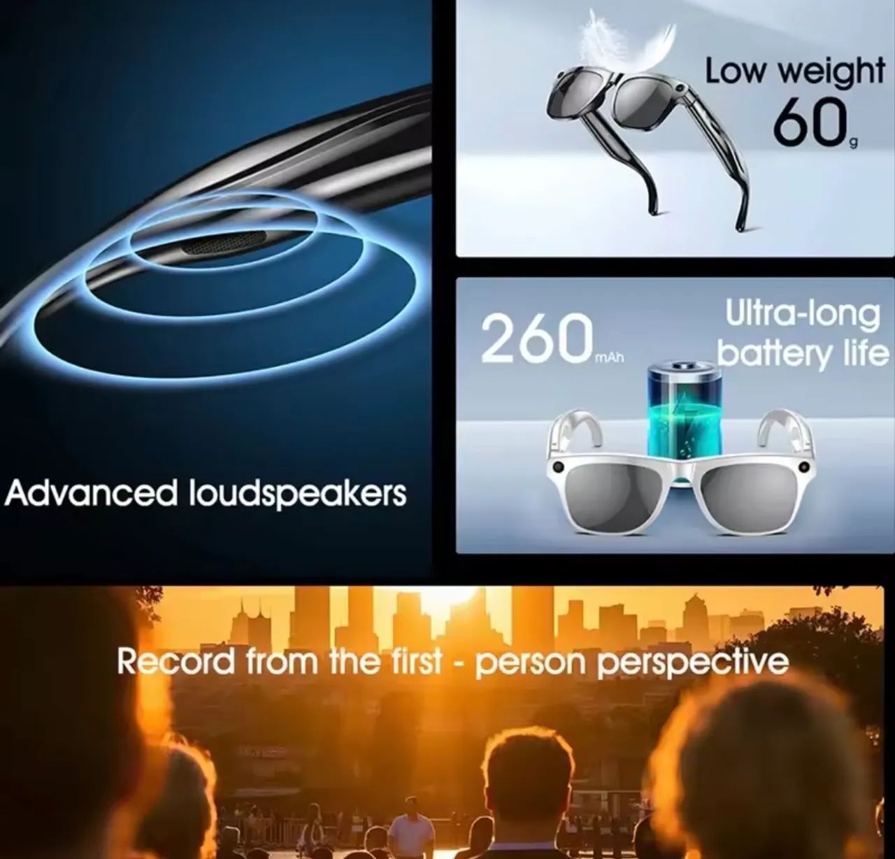 Óculos Inteligente Tipo Meta | Câmera HD | Grava Vídeo | Bluetooth - Foto 6