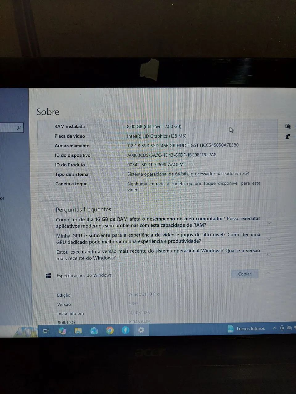 ?Notebook Intel i3 / 8GB RAM / SSD + HD / Bateria 2h + Brinde - Foto 4