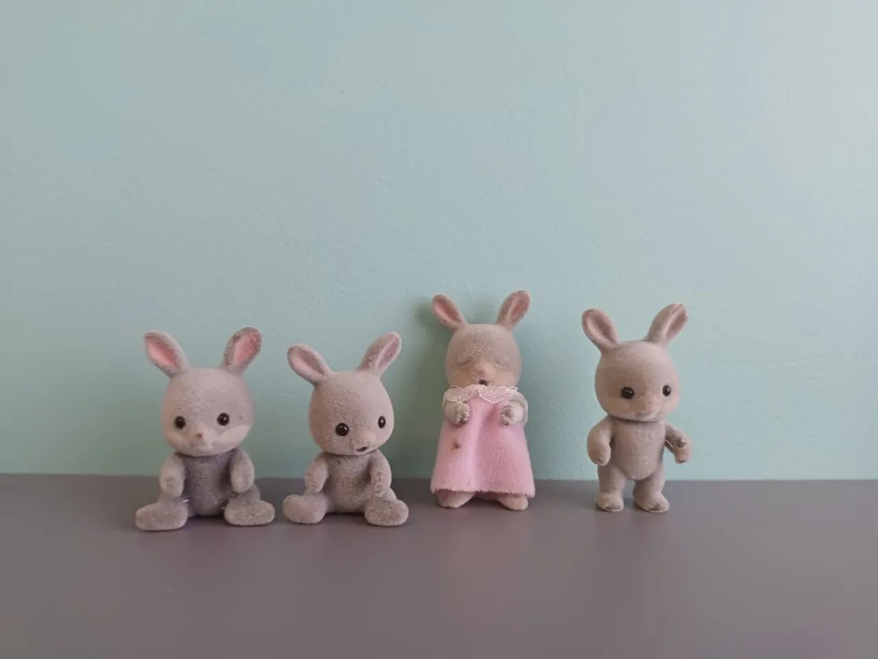 Lote de 4 coelhos rabo de algodão sylvanian families 