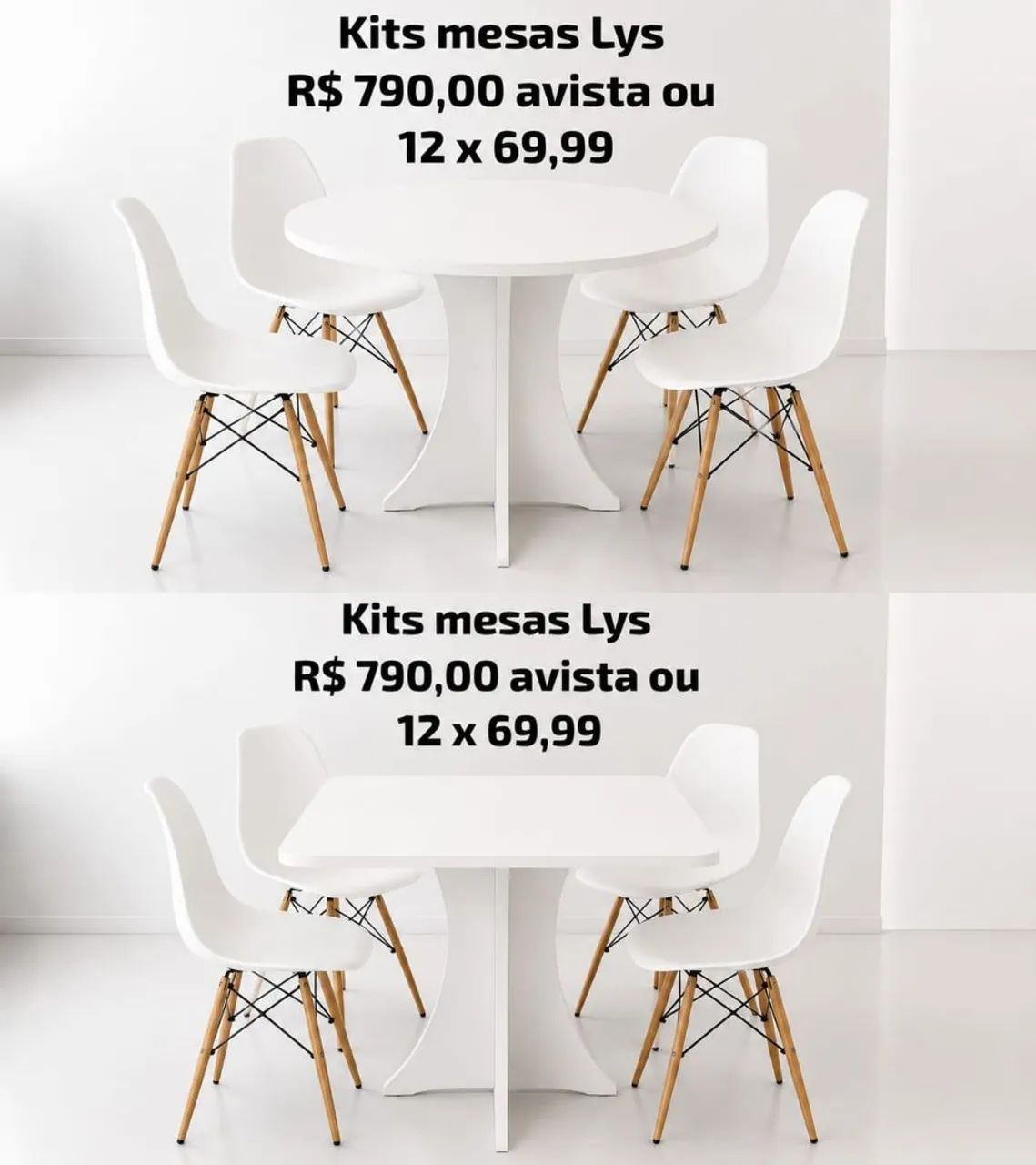 Kit de mesa lys mesa+cadeiras <br>Mesa + cadeiras .