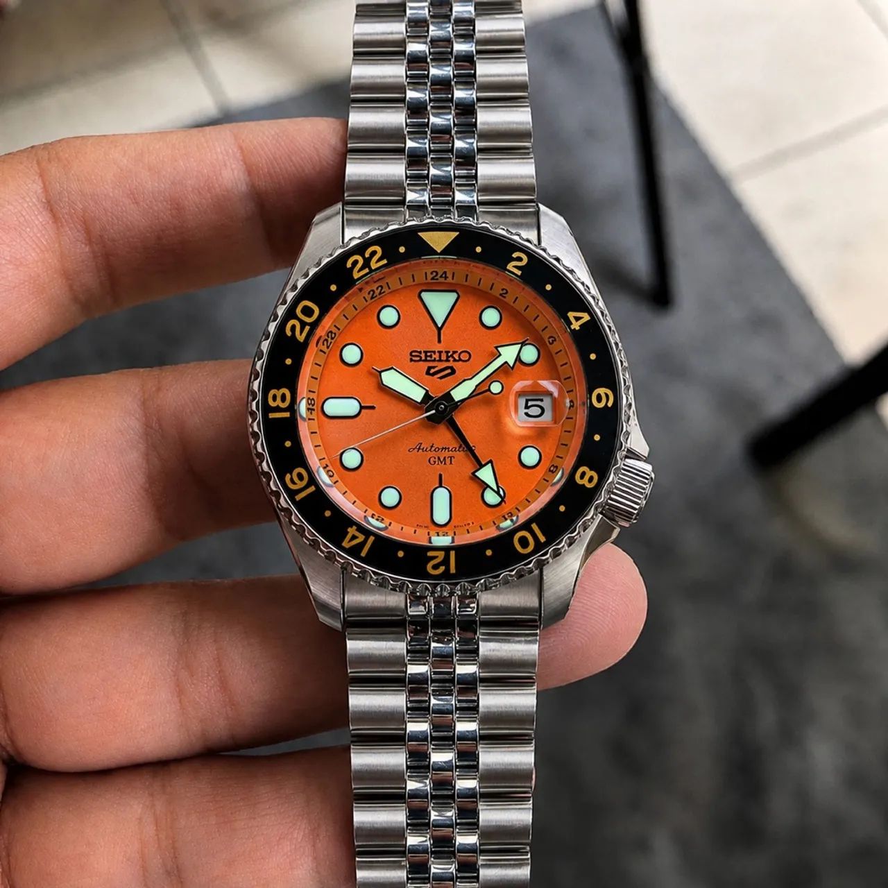 Seiko Sport 5 gmt laranja automático  - Foto 2