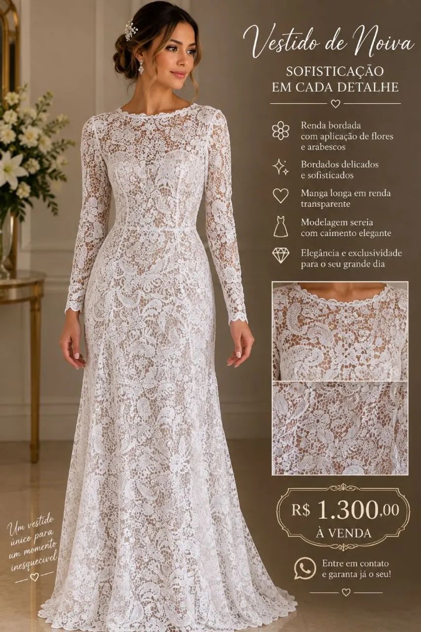 VENDO VESTIDO DE NOIVA SEMINOVO 