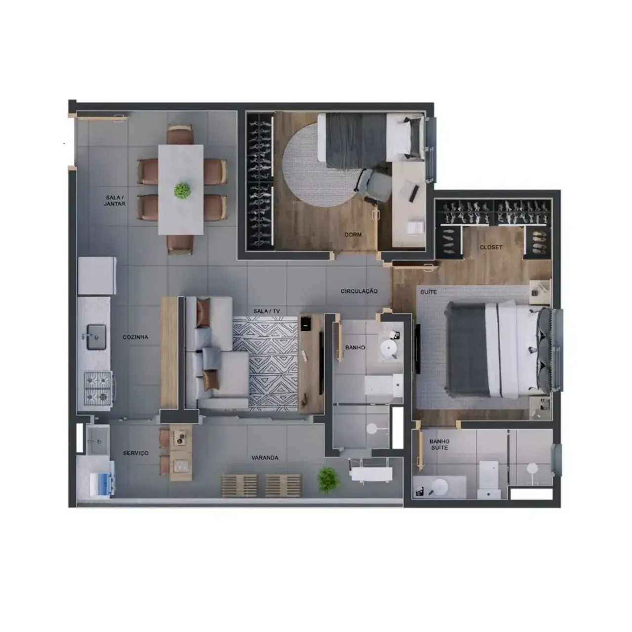 PLANTA 58m²