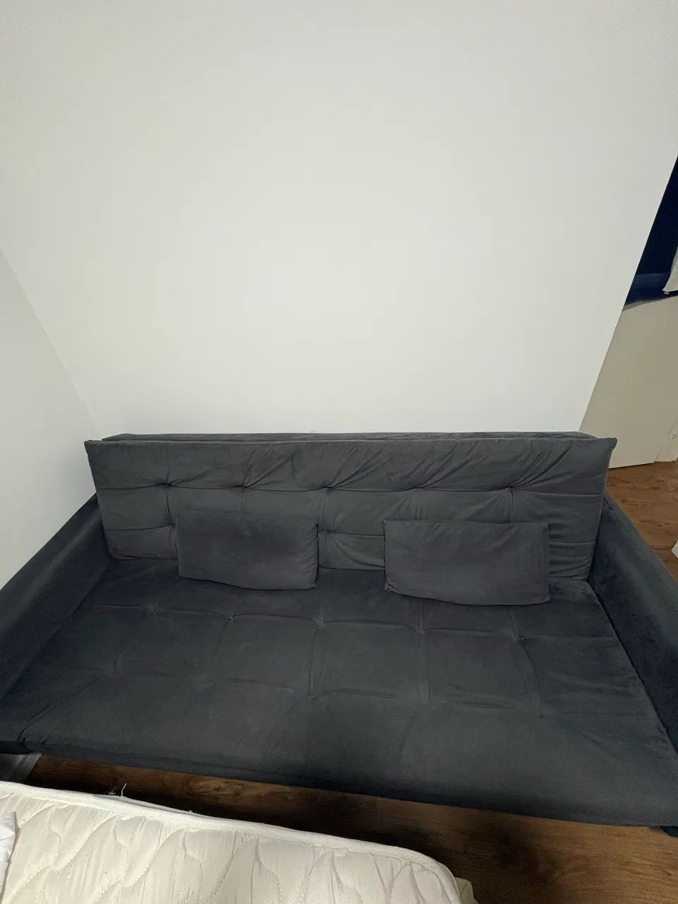 Sofá-Cama Casal 3 Lugares Marília Suede Grafite - Foto 2