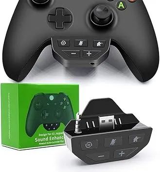 Headset Adapter Sound Enhancer for Xbox One Game Controller Black
