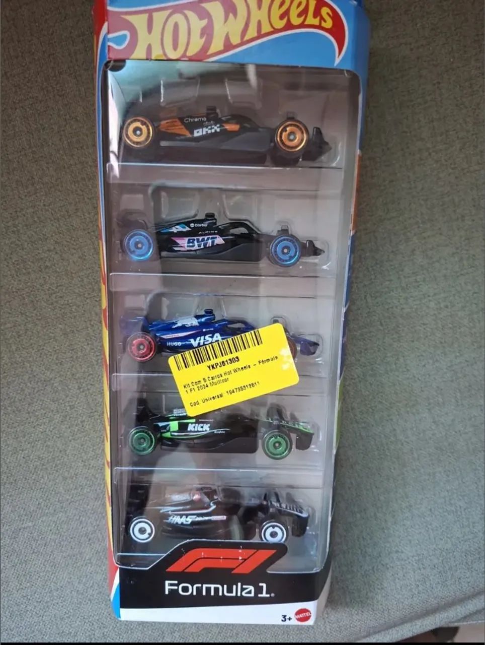 Hotwheels Pack Fórmula 1 com 5 modelos 