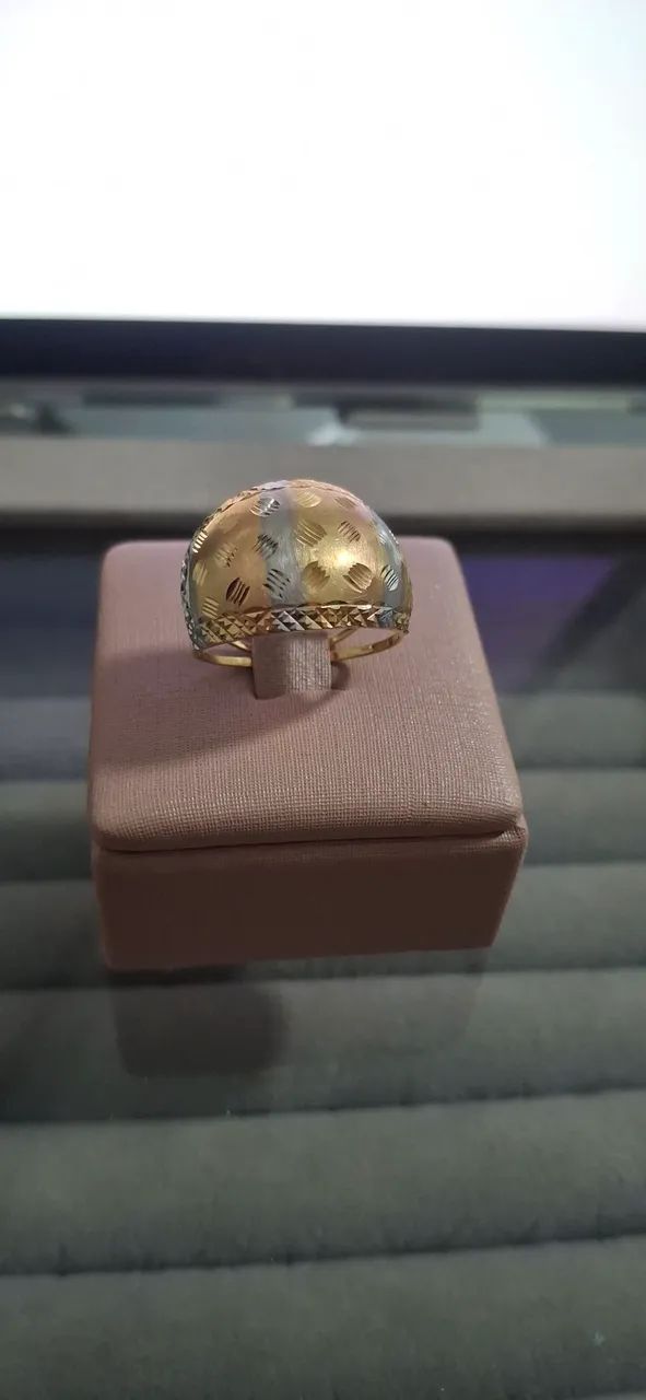 Anel tricolor ouro 18k