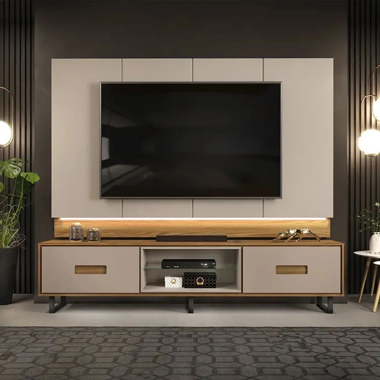 Bancada com Painel para TV até 75" com LED - Foto 4