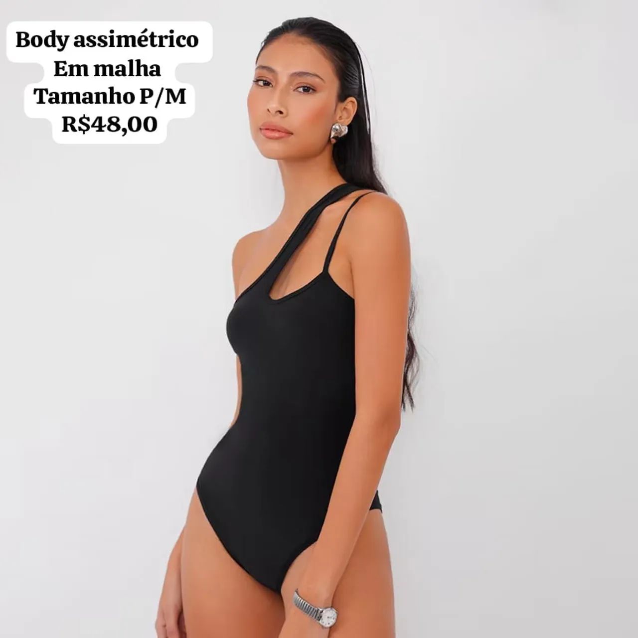 Body assimétrico em malha  - Foto 5