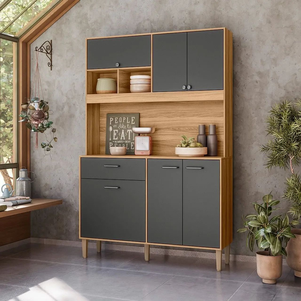 Armário de cozinha com design moderno e funcional