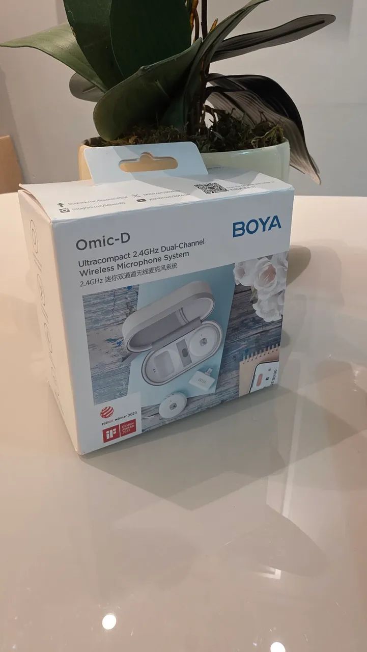 Microfone Sem Fio BOYA Omic-D Duplo para iPhone - Novo Lacrado