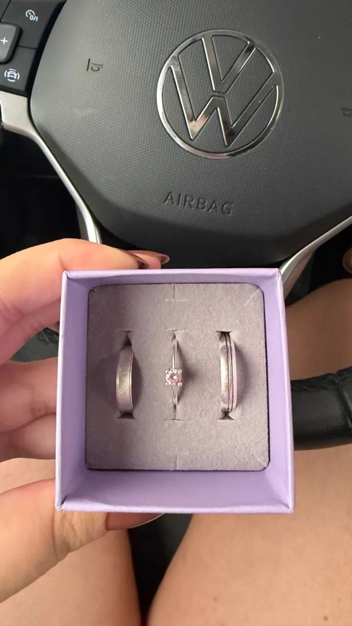Conjunto de alianças romanel prata 925 - Foto 2