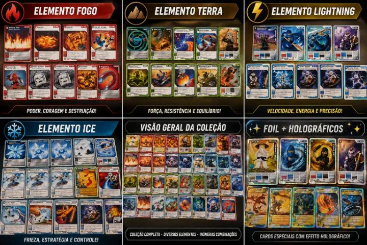Cards LEGO Ninjago Raros Original [Jay ZX, Cole ZX, Sensei Wu