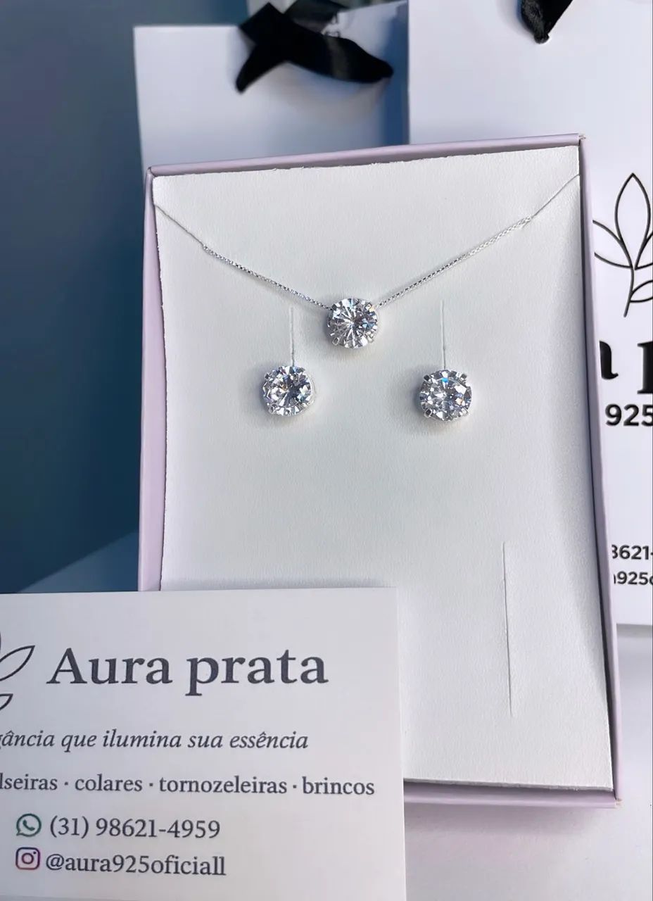 Conjunto Ponto de luz Prata 925 
