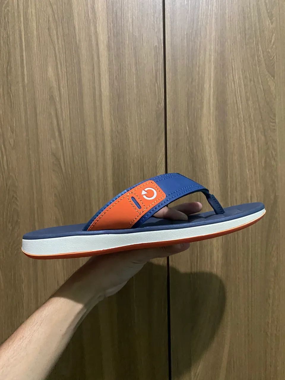 Chinelo Azul com Laranja - Tamanho 39