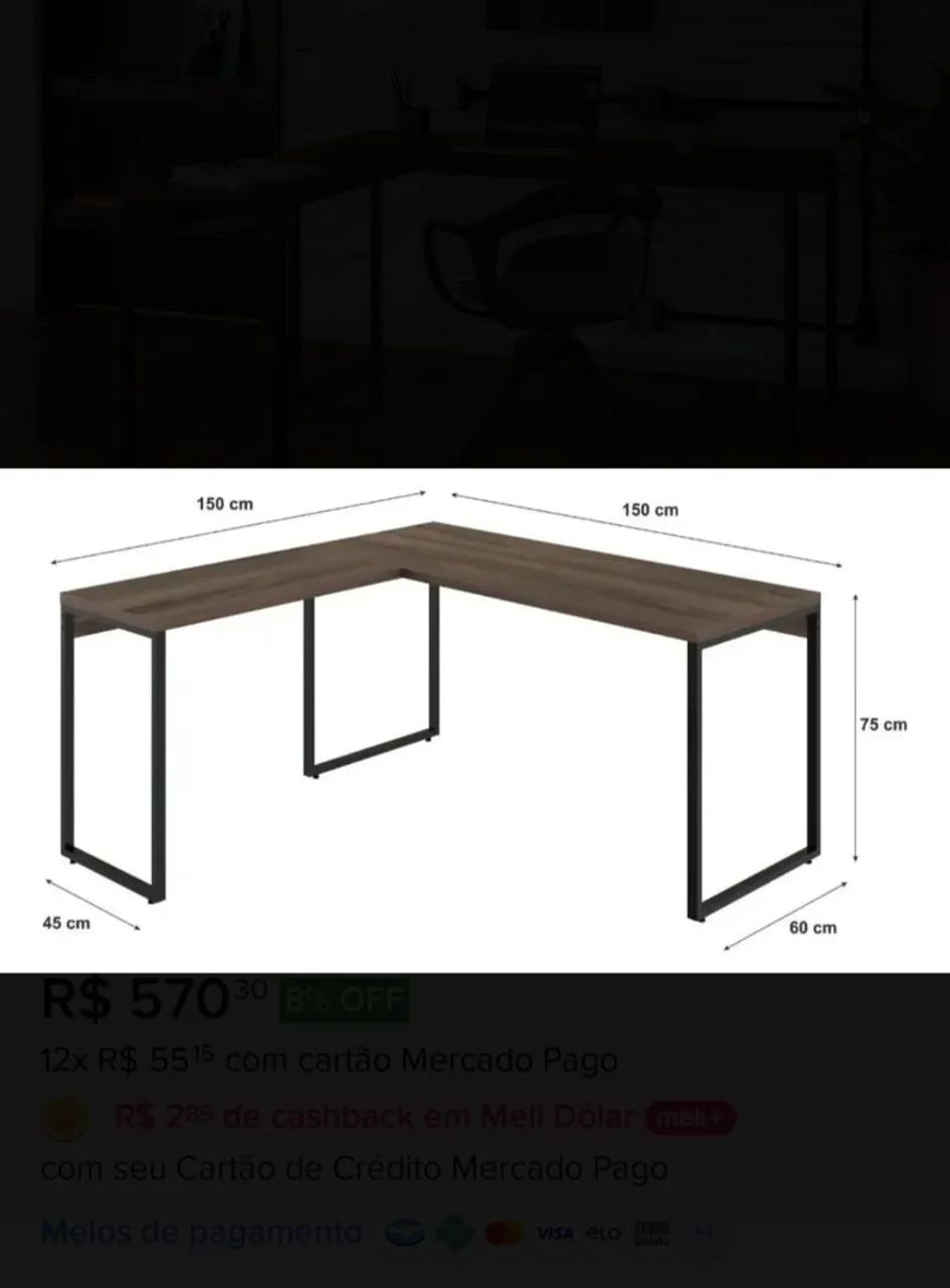 Mesa em L - Foto 2