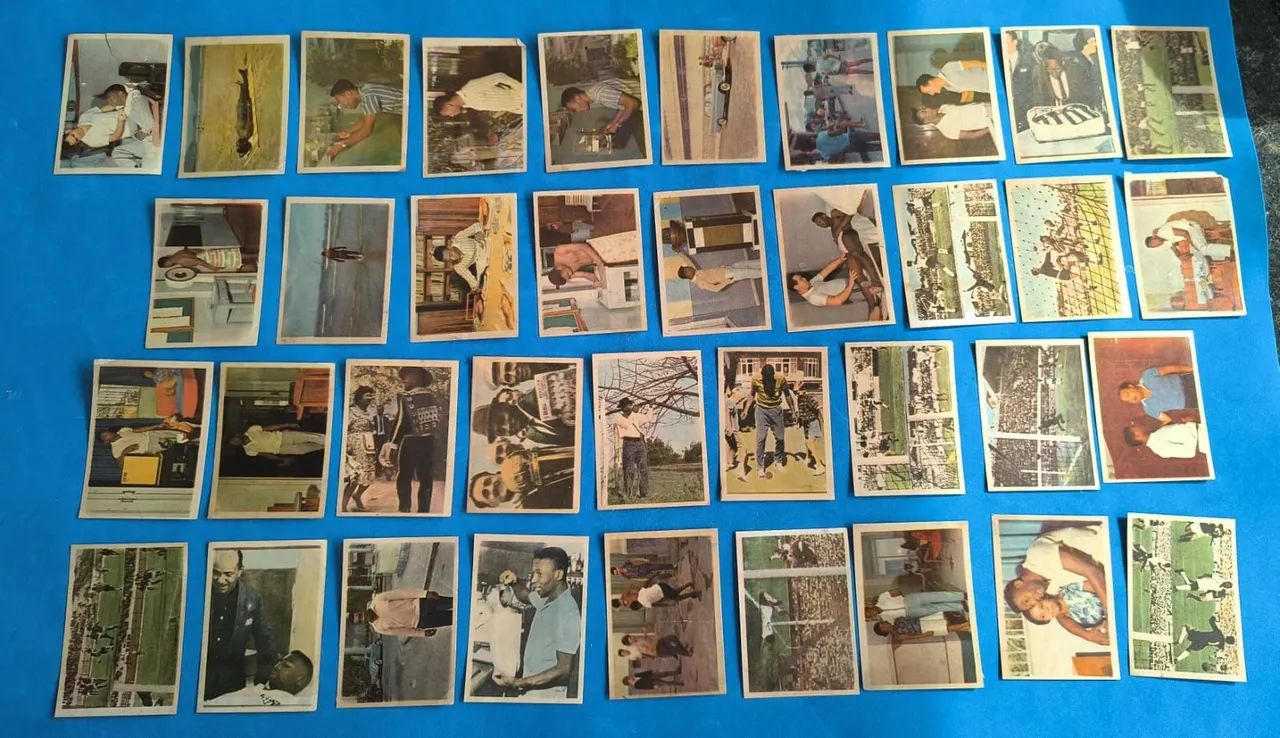 37 figurinhas usadas instantâneos da vida do Rei Pelé 1965