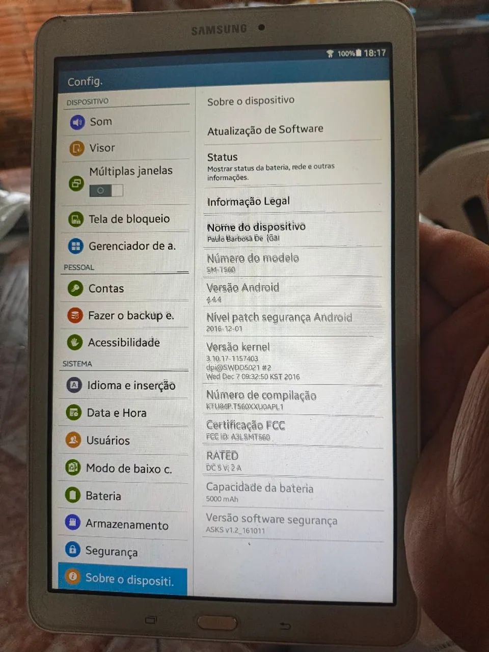 Tablet Galaxy tab E