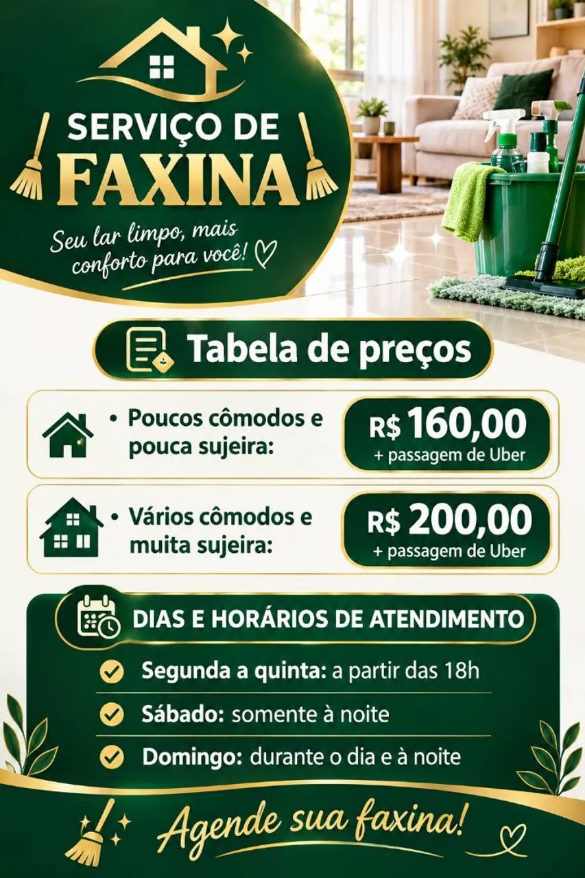 Faço limpeza 