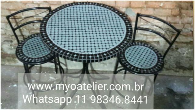 Tampo de mesa marroquino mosaico - Foto 3