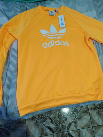 moletom laranja adidas