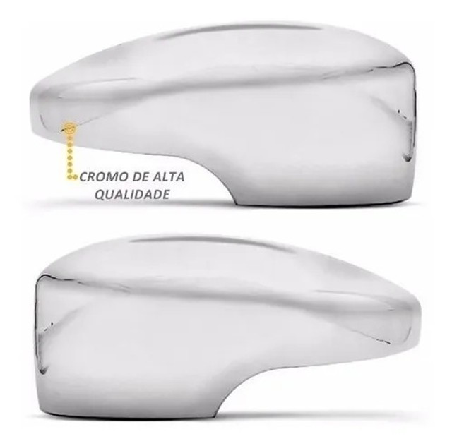 Par Capa Aplique Cromado Retrovisor Nova Ecosport 2013 à 2017 - Foto 4