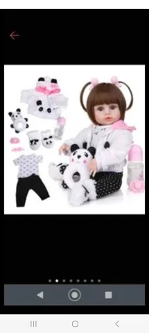 Boneca Bebê reborn menina 100% silicone pode dar banho criança presente  Original (Girafa Boneca 48cm) : : Brinquedos e Jogos