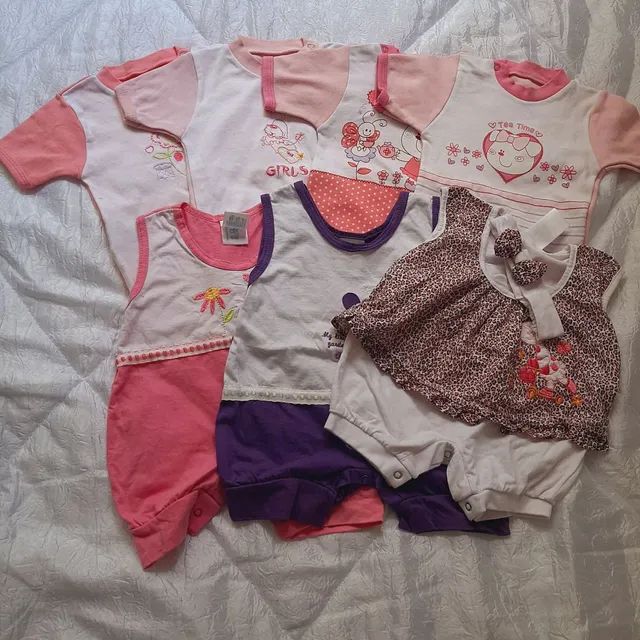 Kit Body bebê feminino - Novos