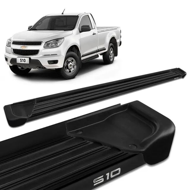 Estribo Chevrolet S10 012 - Cabine Simples - Alumínio Preto