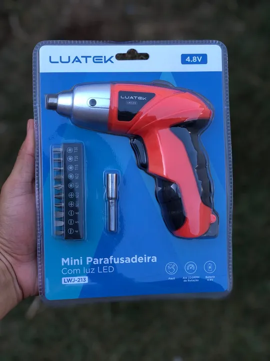 Mini parafusadeira eletrica a bateria com Led