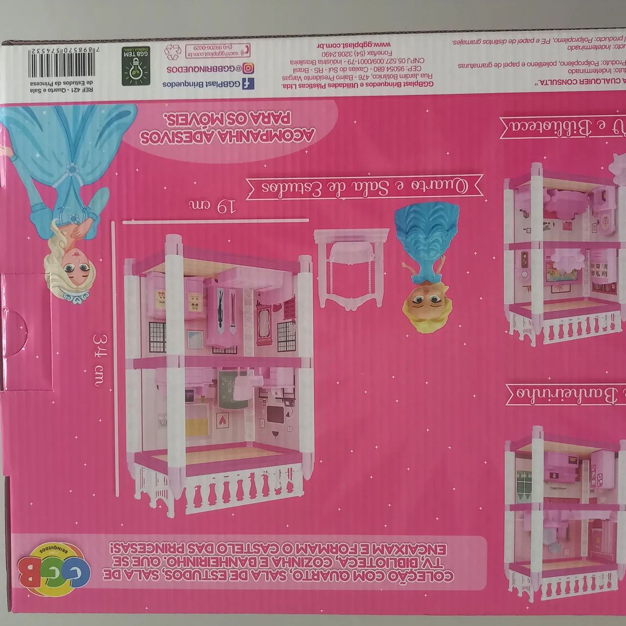 Casinha de Boneca Quarto e Sala de Estudos da Princesa - GGB Brinquedos - Foto 5