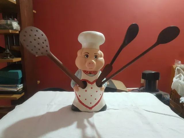 Chef Porquinha + Galinha de Gesso - Vintage