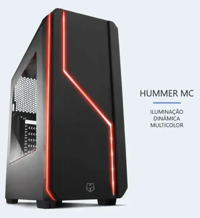 Gabinete Gamer Nox Hummer ATX/MATX RGB + 2 FANS