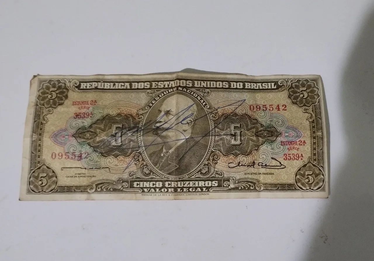 Cédula de 5 cruzeiros rara