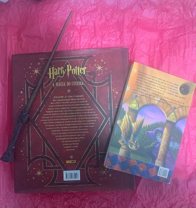 1 Varinha e 2 Livros Harry Potter 