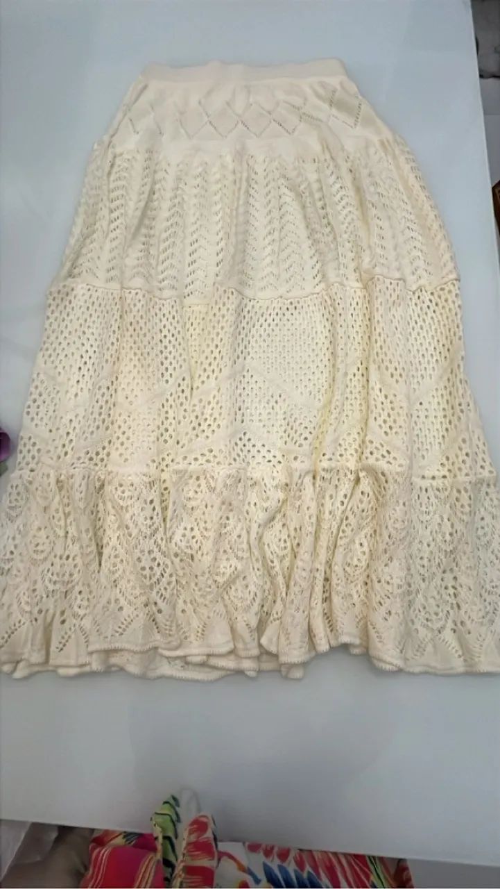 Saia e top Farm P em tricot ponto a ponto  - Foto 4