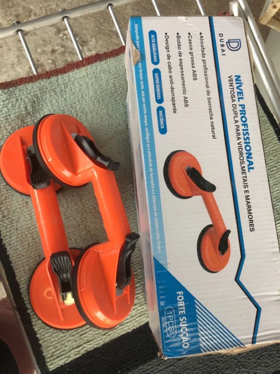 Ventosa Dupla Profissional para Vidros, Metais e Mármores