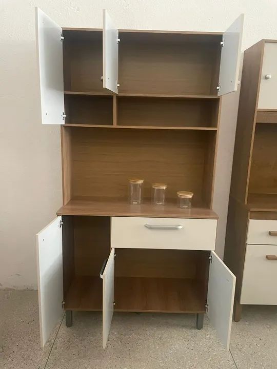 Armário De Cozinha Sofia Compacto Freijó Off White - Em Oferta  - Foto 2