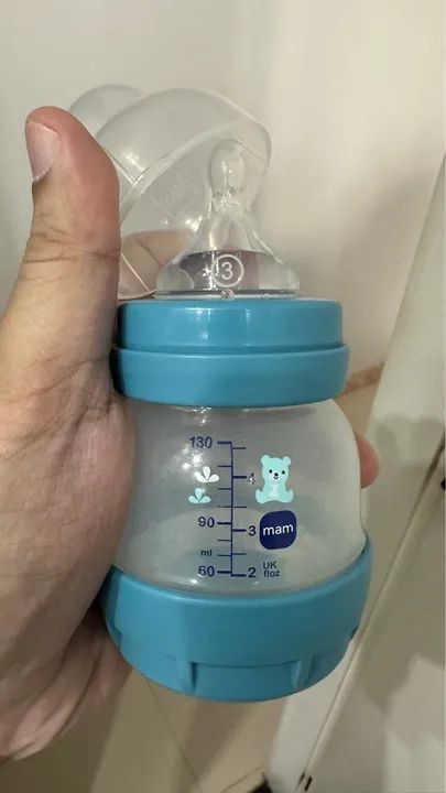 Mamadeira Mam Easy Start Azul 130ml - bico 03 - Foto 2