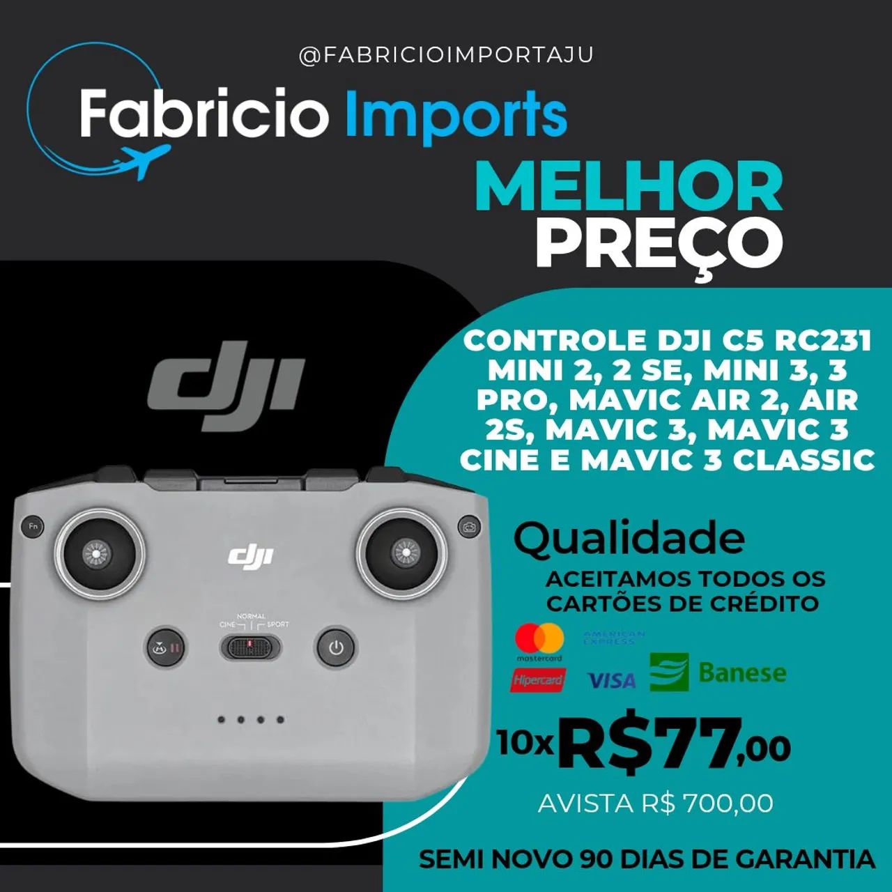 Controle dji C5 RC231 Semi Novo