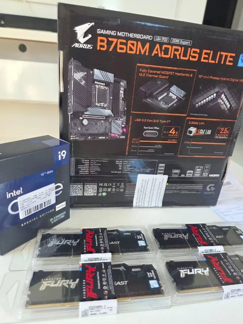 Kit Am5 Placa Mãe B760m AORUS ELITE, Processador I9 12900ks - Foto 4