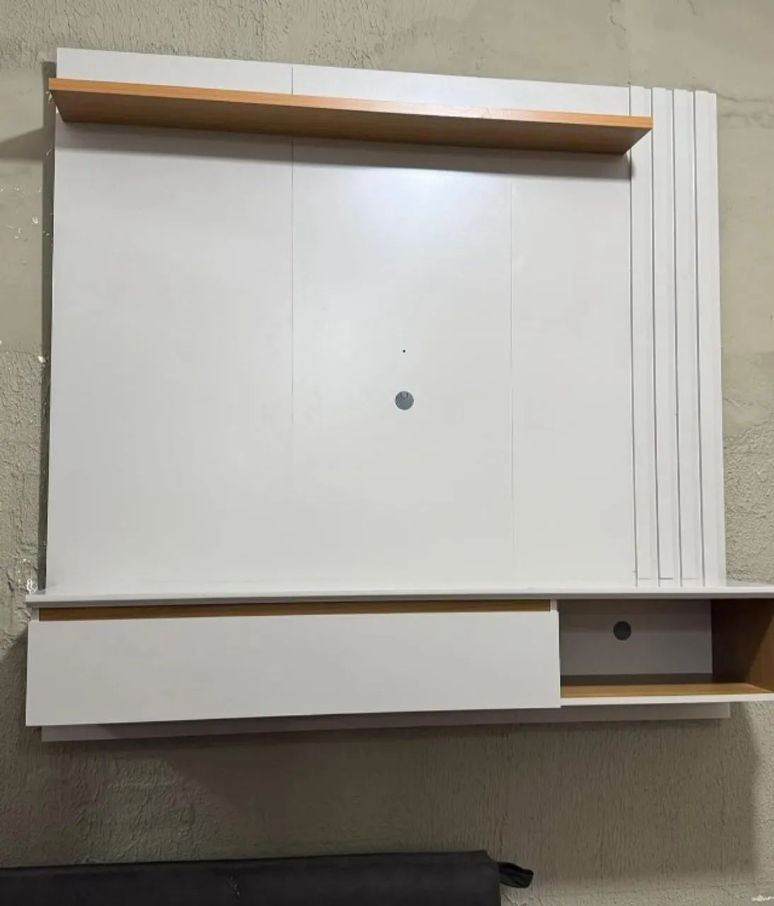 Painel para TV até 60 Polegadas Panamá Plus 100% MDF com 1 Porta Permóbili Off White/Natur