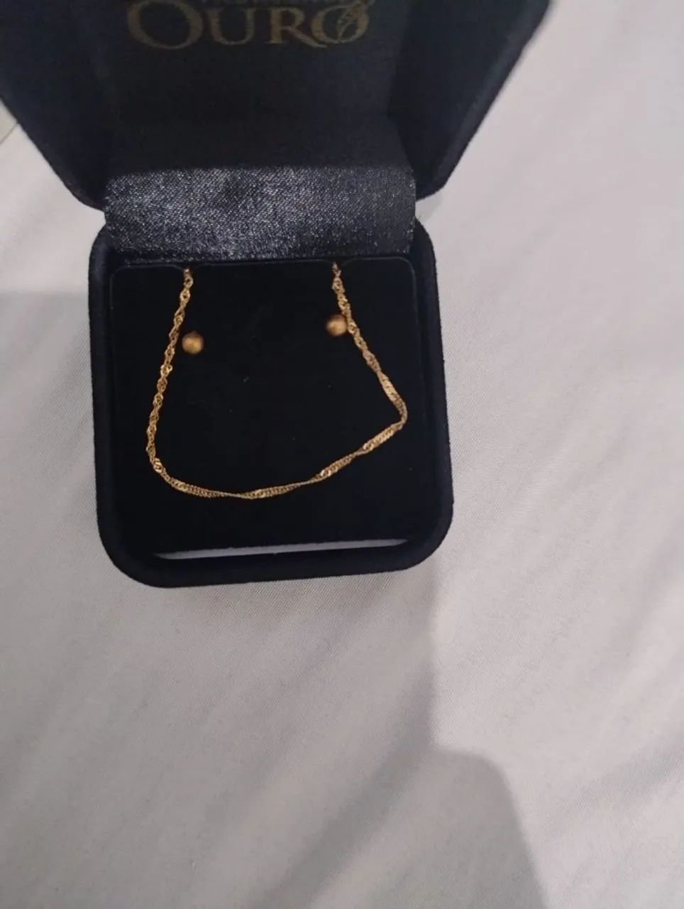 Conjunto infantil ouro 18k com certificado 
