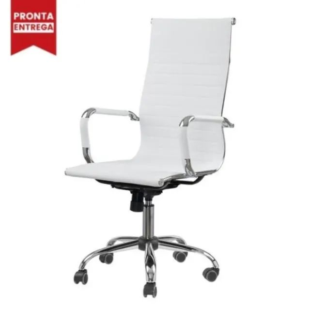 Cadeira Presidente Charles Eames Esteirinha Branca Ergonômica Luxo Escritório Design 32875 - Foto 3